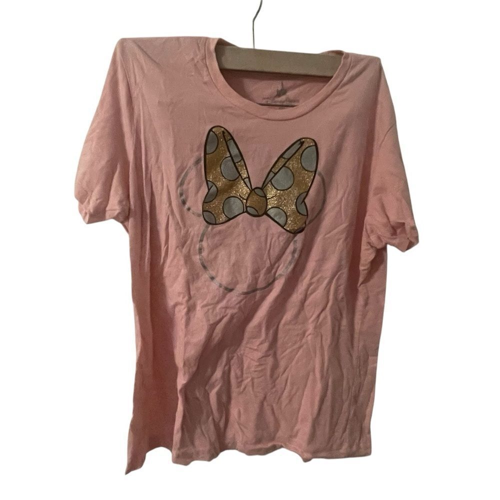 Disney Parks Minnie Mouse Pink T-Shirt with Bow Design Size XXL